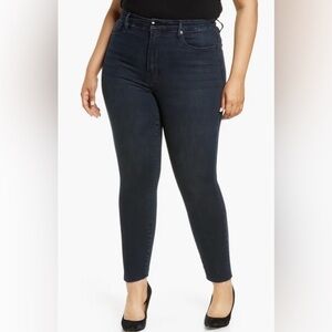 GOOD AMERICAN Good Waist Raw Edge Crop Skinny Jeans In B631